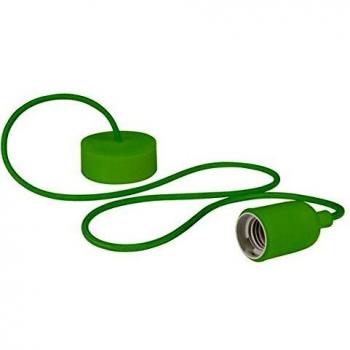 Portalámparas de diseño con cable textil - Verde