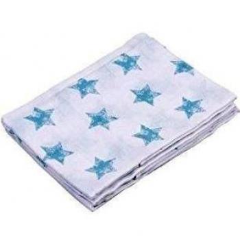Haton Estrellas - Pack de 3 muselinas, 70 x 70 cm, color menta