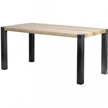Mesa de Comedor Adda Home Madera-Metal Natural 160x85x76 Cm - Diseño Elegante y Funcional, Color Natural/Negro