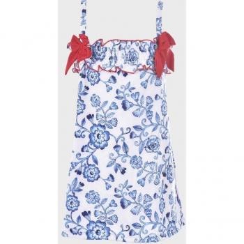 Vestido de niña de tirantes y lazos decorativos