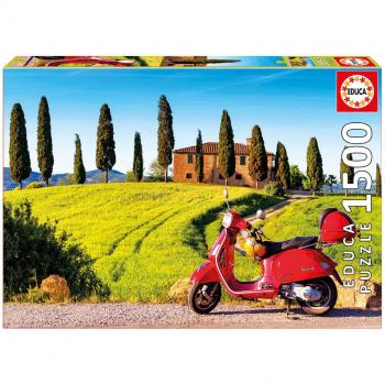 Puzzle 1500 Piezas Moto en la Toscana