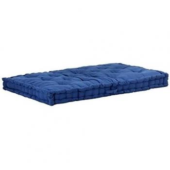 tuinkussens - vidaXL Pallet Floor Cushion Cotton 47.2x31.5x3.9 Light Blue - 120 x 80 x 10 cm - Blauw
