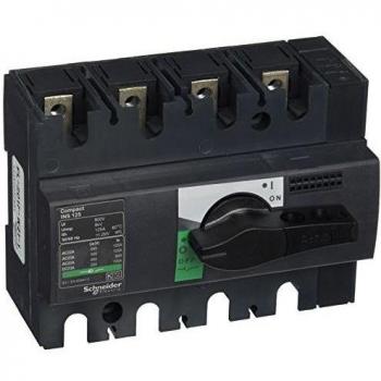 Schneider Electric 28911 Compact INS125 Interruptor-Seccionador, 4 Polos, 125A, 62.5mm x 135mm x 100mm