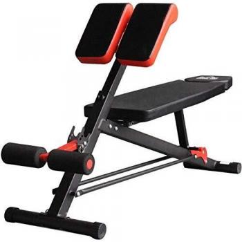 HOMCOM Banco de Mancuerna Plegable Inclinable con 4 Niveles de Altura Ajustable Banco de Pesas Musculación Multifuncional para Entrenamiento Completo 64x146x73.5-85cm