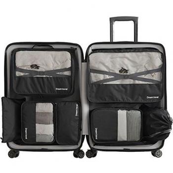 7 set de organizador de equipaje3 cajas de cubos 2 pouches 1 ropa de bano 1 saco de zapatoszblackz