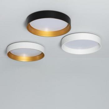 Plafón LED 20W Circular Metal Ø450 mm CCT Seleccionable Broadway Negro/Oro
