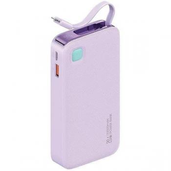 Powerbank Usams 10000mAh con Cable Lightning Retráctil PD 20W Carga Rápida Serie XY Color Púrpura