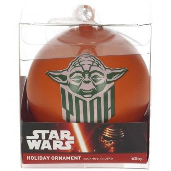 Star Wars Yoda Bola de Navidad, Blanco, 8x8x8