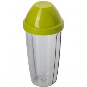 Westmark Recipiente/Shaker con disco mezclador extraíble, Capacidad: 0,5 l, Altura: 18,7 cm, Plástico, Sin BPA, Maxi, Color: transparente/verde, 3090227A