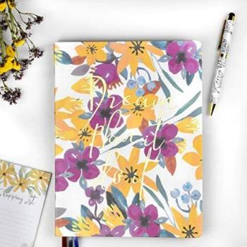 Bullet Journal XL/Cuaderno Punteados - Plantillas De Regalo - Tamaño 19x25cm- Tapa Flexible De Tela - Papel Premium 120gr