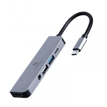 Adaptador Multipuerto USB Tipo C 5 en 1 (Hub + HDMI + PD + Audio Estéreo)