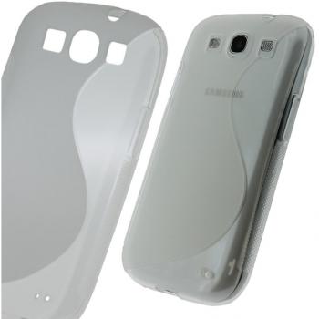 igadgitz Claro Case TPU Gel Funda Cover Carcasa para Samsung Galaxy S3 III i9300 Android Smartphone + Protector de pantalla