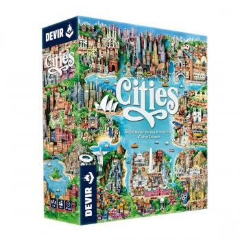 Juego de mesa Cities de DEVIR - Juego de estrategia, para 2 a 4 jugadores, edad recomendada a partir de 14 años, duración aproximada de 45-90 minutos, incluye tableros modulares y mecánica de