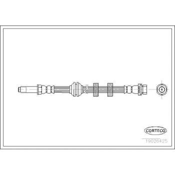 Latiguillo de freno CORTECO 19026425 - Manguera flexible para sistema de frenos, fabricada con materiales de alta calidad, resistencia a la presión y temperaturas extremas, compatible con diversos modelos de vehículos, incluye conect