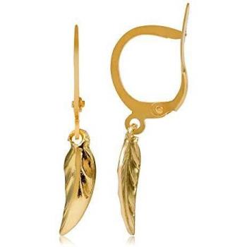 Córdoba Jewels | Pendientes en plata de ley 925 bañada en oro con diseño Aritos Pluma Gold