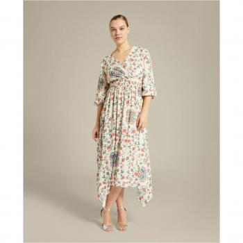 Vestido Largo Estampado con Escote Cruzado Ecofriendly