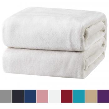 Bedsure Manta de Sofá y Cama de Microfibra de Poliéster, Suave, Cálida, Anti-Arrugas, Transpirable, Terciopelo,Reversible tamaños, 130x150cm