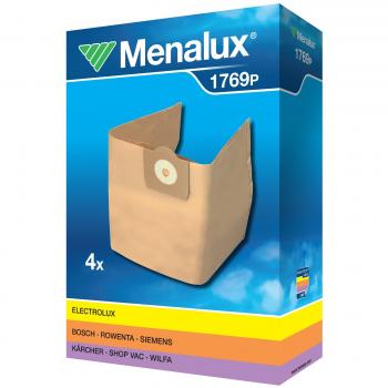 Menalux 1769P - Pack de 4 Sacos de Aspiradora de Papel Compatibles con Bosch y Rowenta