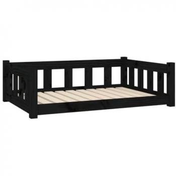 vidaXL Dog Bed Black 95.5x65.5x28 cm Solid Wood Pine