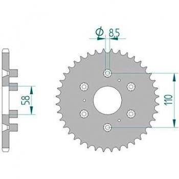 Couronne 35206-40 Acier #520 pour Aprilia Classic 125 1996-1998
