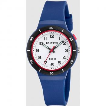 Reloj Calypso Sweet Time K5848/5 Blanco Unisex - Reloj infantil de caucho, diseño moderno, resistente al agua, con correa blanca y esfera colorida