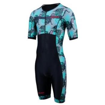 Traje de Triatlón Zone3 Activate+ Manga Corta Negro Azul Lila - Talla S