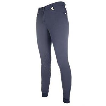 Hkm Pantalones de equitación de LG Basic, Rodilleras de Silicona, Color Azul Oscuro, 36, 4057052111556