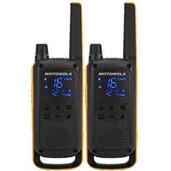 Motorola Talkabout T82 Extrem - Walki-Talkis, Alcance hasta 10 Km, Pantalla Oculta, Linterna LED, color Negro y Amarillo