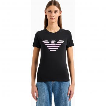 Emporio Armani Women's Organic Jersey T-Shirt with Eagle Print - Black - Size S