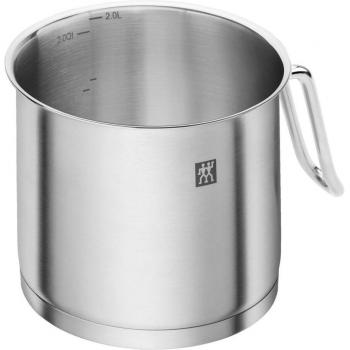 Cazo de Leche Zwilling Pro, Alto, 14 cm, 2 Litros, Acero Inoxidable, Apto para Lavavajillas, Compatible con Todo Tipo de Cocinas