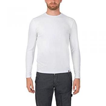 Timezone Basic Stretch Longsleeve Camiseta, Blanco Puro, L para Hombre