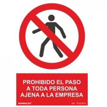 Señal Prohibido el Paso Persona Ajena Empresa PVC 21x30 cm Rojo