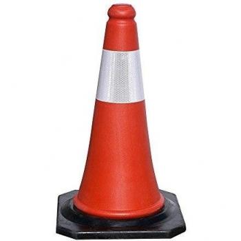 WOLFPACK LINEA PROFESIONAL 15050422 Cono Señalizacion Base Goma 50 cm. Reflectante, Cranberry