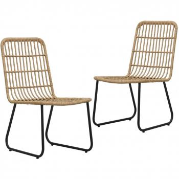 vidaXL Garden Chairs 2 pcs Poly Rattan Oak