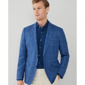 Americana de hombre classic en tejido de cuadros ventana azul