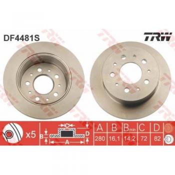 Disco de freno TRW DF4481S, completo, 1 pieza