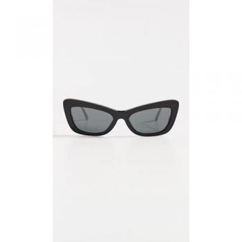 Dolce & Gabbana DG4467B 501/87 Women's Cat Eye Sunglasses in Black, Size 55 MM, Dark Grey Lenses