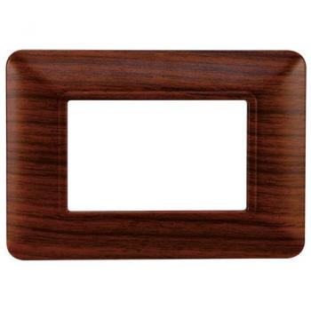 Placa de plástico 3 módulos color raíz serie Solar compatible con BTicino Matix