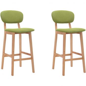 Taburetes de cocina 2 unidades tela verde vidaXL