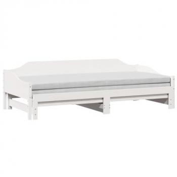 Sofá cama nido de madera maciza de pino blanco 80x200 cm, sofá cama, cama extraíble, cama de invitados, cama de pijamas, cama de día, diván