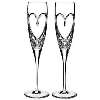 Waterford True Love Clear Champagne Flutes, Set of 2