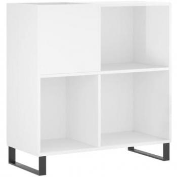 Mueble Discos de Madera Contrachapada Blanco Brillo 84,5x38x89 cm