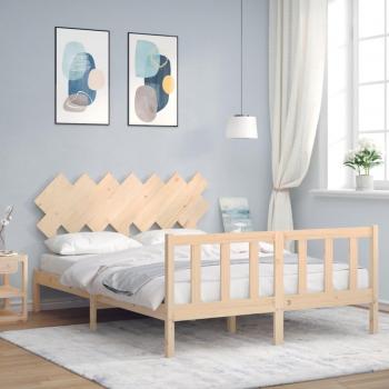 Cabecero de cama 140x200 cm de madera maciza Vidaxl Marrón