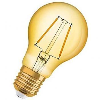 LEDVANCE Vintage 1906 LED Classic A E27 2.5W, Temperatura de Color 2400K (Luz muy cálida), Acabado Oro, No Regulable, 220 lúmenes