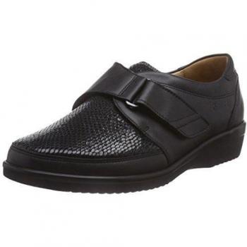 Ganter SENSITIV INGE, Weite I - Zapatillas de casa de cuero mujer, Negro, 38