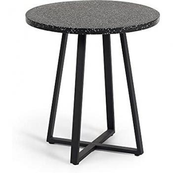 Kave Home - Mesa Redonda Tella terrazo Negro Ø 70 cm