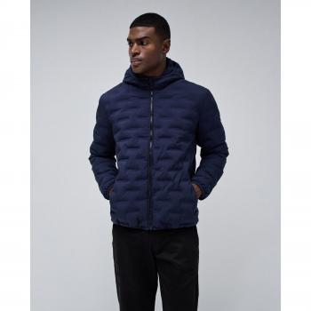 Chaqueta Acolchada de Hombre Salsa Jeans con Bolsillos y Capucha - Azul Oscuro