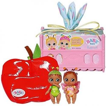 Zapf Creation MUÑECOS BABY born SURPRISE - Gemelos o trillizos, Forma y Estampado Especiales, Equipados con una Cama Apilable