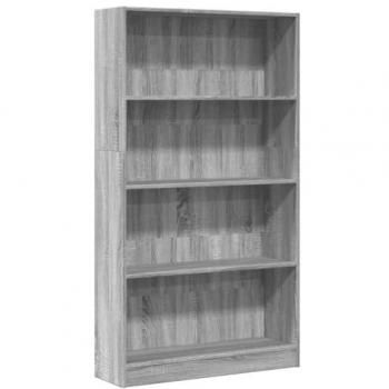 Estantería de madera de ingeniería gris Sonoma 80x24x143 cm