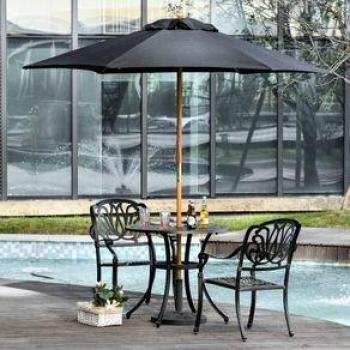 Sombrilla de jardín Outsunny con apertura con cuerda Ø250x230 cm